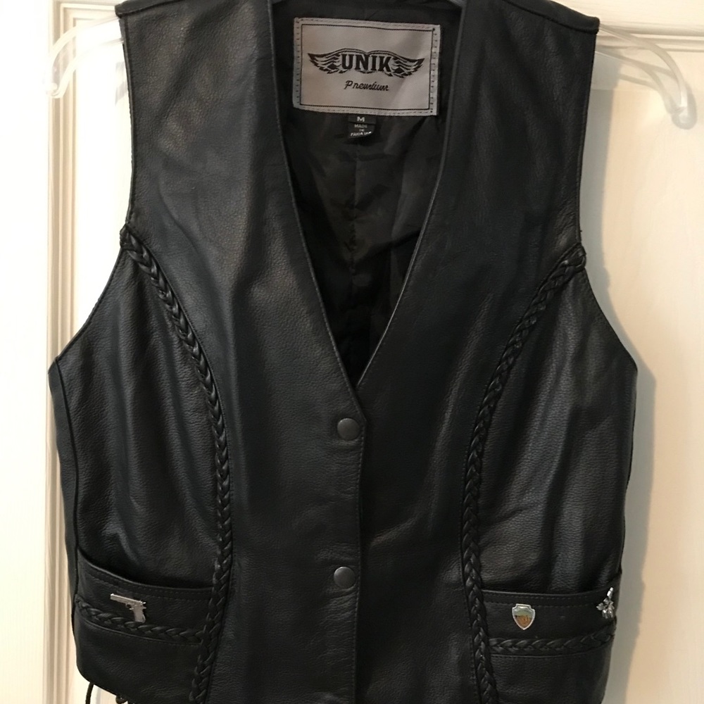 Unik Black Leather Vest